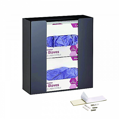 Acrylic Glove Dispenser, Double Box Capacity, 10.2 x 3.5 x 10.8, Black (I90202BLK)