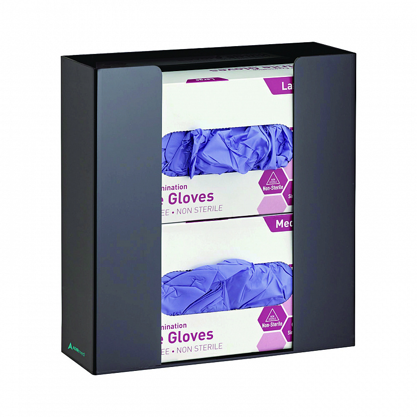 Acrylic Glove Dispenser, Double Box Capacity, 10.2 x 3.5 x 10.8, Black (I90202BLK)
