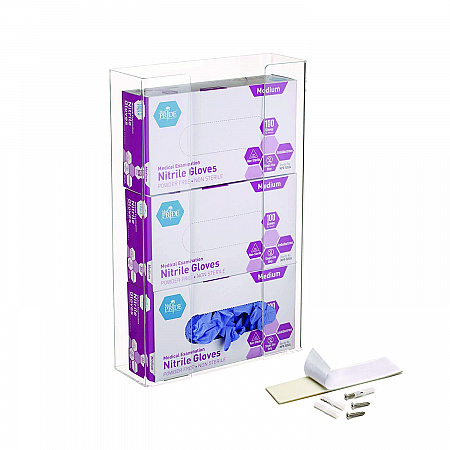 Acrylic Glove Dispenser, Triple Box Capacity, 10.2 x 3.5 x 16.1, Clear (I90203)
