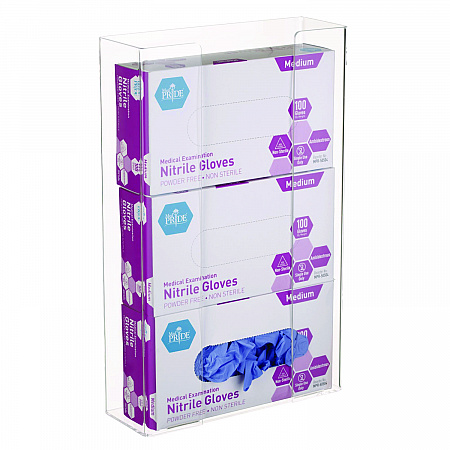 Acrylic Glove Dispenser, Triple Box Capacity, 10.2 x 3.5 x 16.1, Clear (I90203)