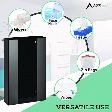 Acrylic Glove Dispenser, Triple Box Capacity, 10.2 x 3.5 x 16.1, Black (I90203BLK)