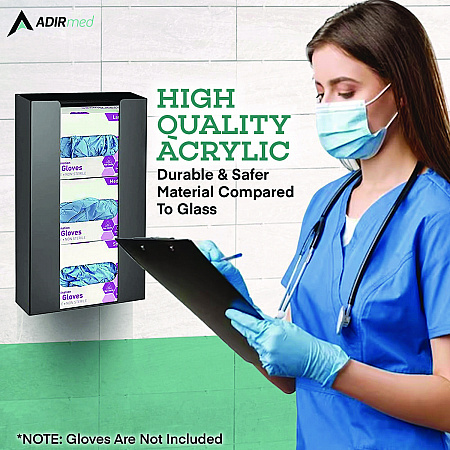 Acrylic Glove Dispenser, Triple Box Capacity, 10.2 x 3.5 x 16.1, Black (I90203BLK)