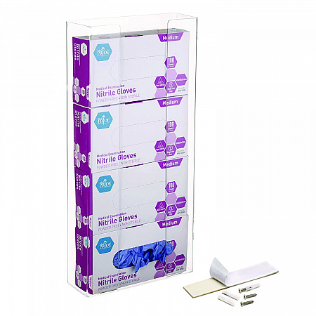 Acrylic Glove Dispenser, Quad Box Capacity, 10.2 x 3.5 x 21.1, Clear (I90204)
