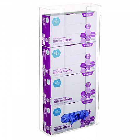 Acrylic Glove Dispenser, Quad Box Capacity, 10.2 x 3.5 x 21.1, Clear (I90204)