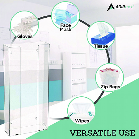 Acrylic Glove Dispenser, Quad Box Capacity, 10.2 x 3.5 x 21.1, Clear (I90204)