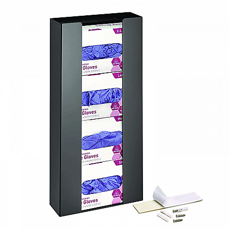 Acrylic Glove Dispenser, Quad Box Capacity, 10.2 x 3.5 x 21.1, Black (I90204BLK)