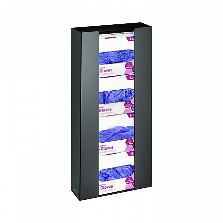 Acrylic Glove Dispenser, Quad Box Capacity, 10.2 x 3.5 x 21.1, Black (I90204BLK)