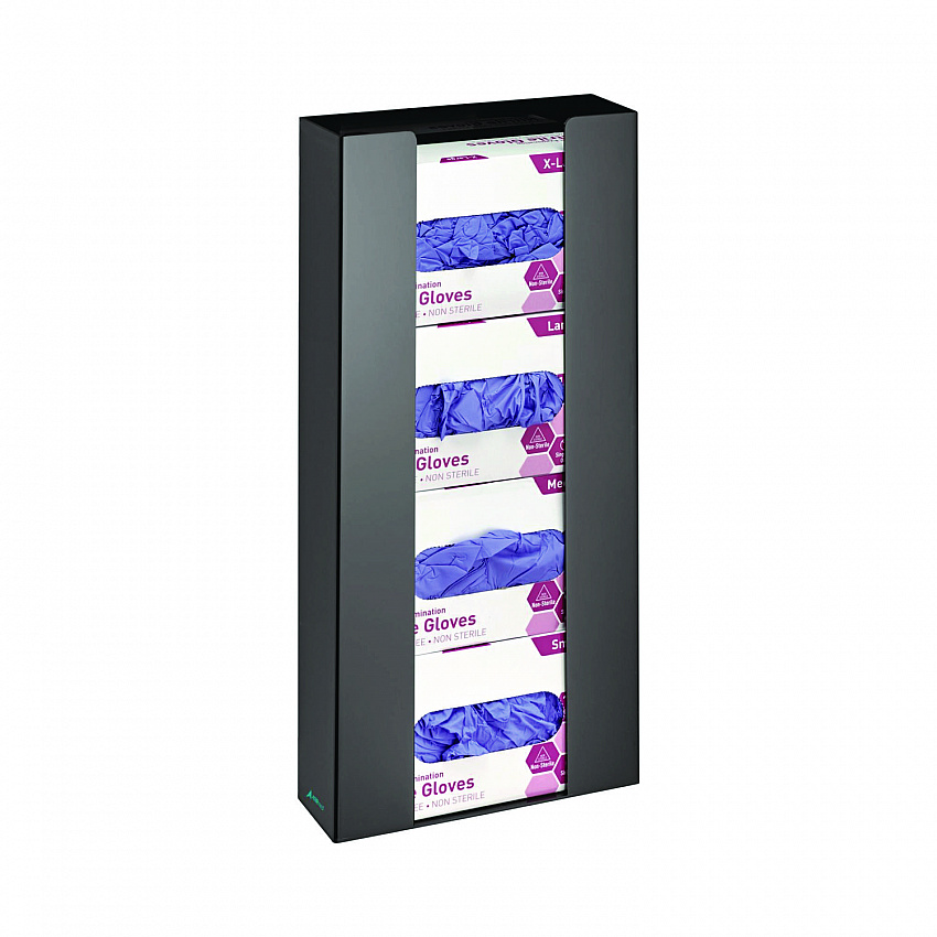 Acrylic Glove Dispenser, Quad Box Capacity, 10.2 x 3.5 x 21.1, Black (I90204BLK)
