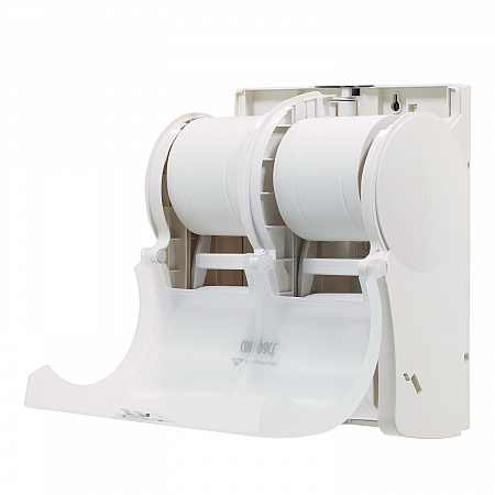 Compact Quad Vertical Four-Roll Coreless Tissue Dispenser, 12.06 x 8 x 14.44, White (56747A)