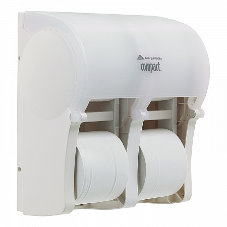 Compact Quad Vertical Four-Roll Coreless Tissue Dispenser, 12.06 x 8 x 14.44, White (56747A)