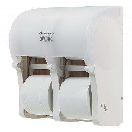 Compact Quad Vertical Four-Roll Coreless Tissue Dispenser, 12.06 x 8 x 14.44, White (56747A)