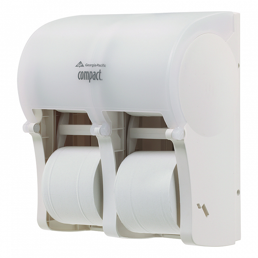 Compact Quad Vertical Four-Roll Coreless Tissue Dispenser, 12.06 x 8 x 14.44, White (56747A)