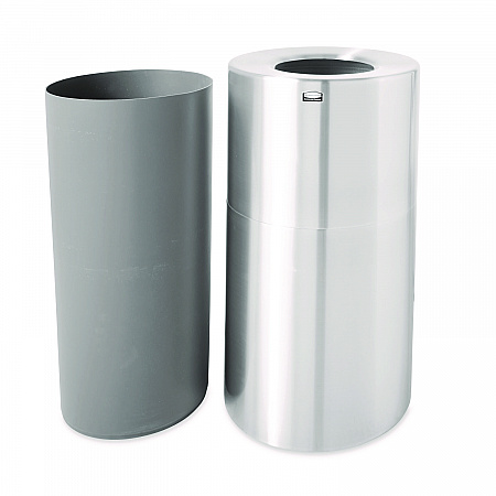 Atrium Aluminum Container with Liner, 35 gal, Aluminum, Satin Aluminum (AOT35SANL)