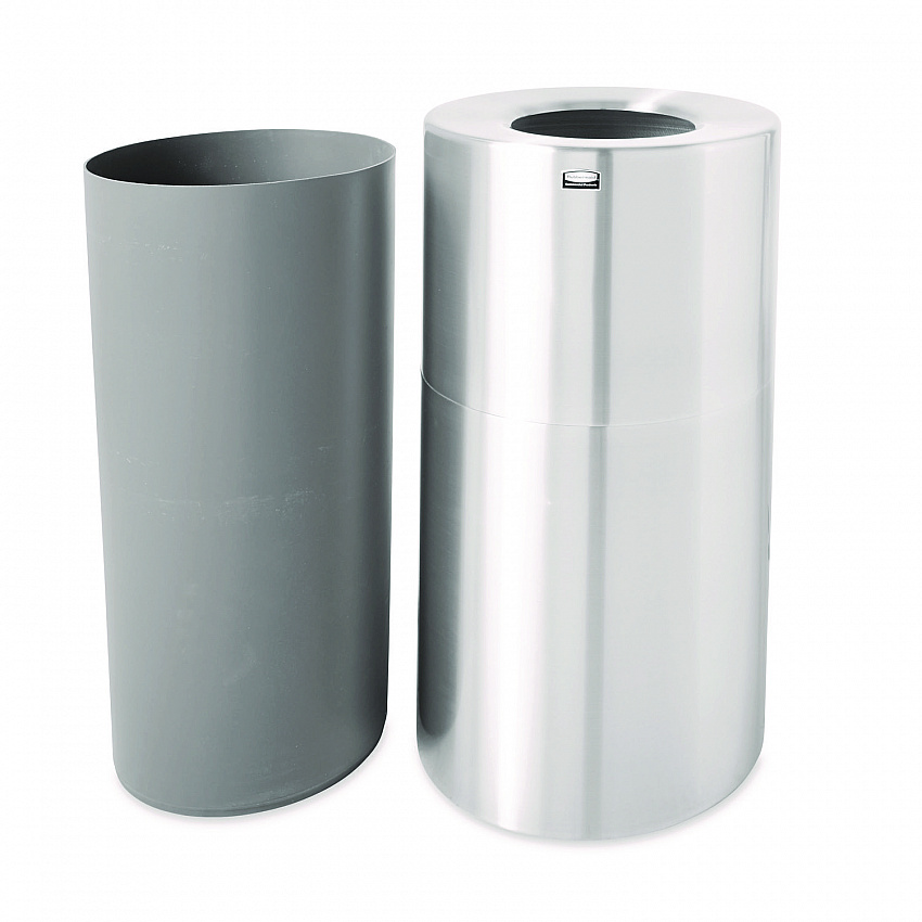 Atrium Aluminum Container with Liner, 35 gal, Aluminum, Satin Aluminum (AOT35SANL)