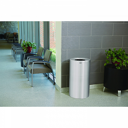Atrium Aluminum Container with Liner, 35 gal, Aluminum, Satin Aluminum (AOT35SANL)