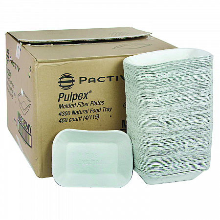 EarthChoice Pulpex Steep Wall Food Tray, 9.1 x 6.9 x 1.75, Natural, Paper, 460/Carton (M633524Y)