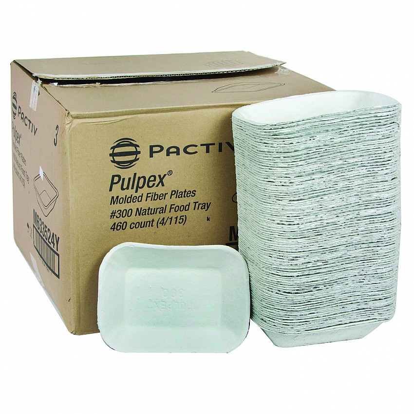 EarthChoice Pulpex Steep Wall Food Tray, 9.1 x 6.9 x 1.75, Natural, Paper, 460/Carton (M633524Y)