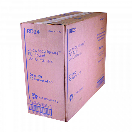 Recycleware Round Deli Container, 24 oz, 4.6