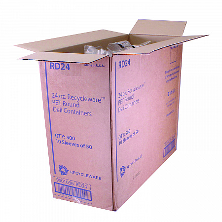 Recycleware Round Deli Container, 24 oz, 4.6