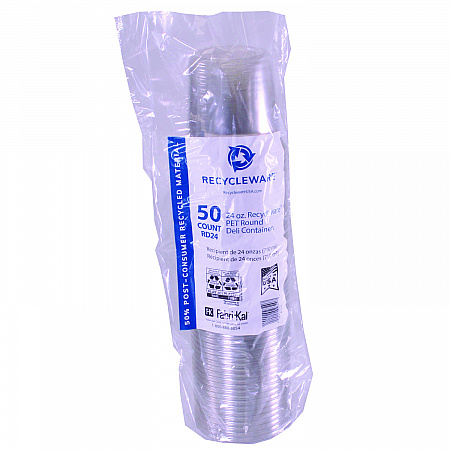 Recycleware Round Deli Container, 24 oz, 4.6