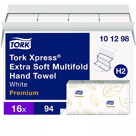 Xpress Extra Soft Multifold Towel, 2-Ply, 9.12 x 12.8, White, 94 Towels/Pack,16 Packs/Carton (101298)