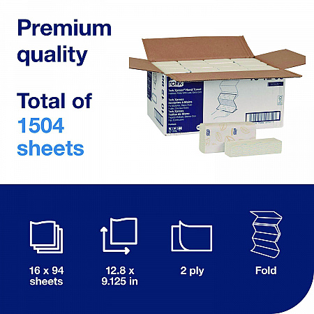 Xpress Extra Soft Multifold Towel, 2-Ply, 9.12 x 12.8, White, 94 Towels/Pack,16 Packs/Carton (101298)