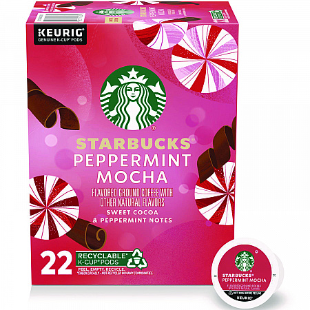 Peppermint Mocha K-Cup, 22/Box, 4/Carton (12437832CT)