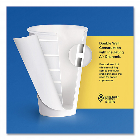 Thermoguard Insulated Paper Hot Cups, 20 oz, White Sustainable Forest Design, 600/Carton (DWTG20W)