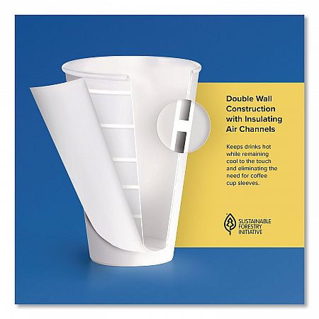 Thermoguard Insulated Paper Hot Cups, 16 oz, White Sustainable Forest Design, 30/Pack (DWTG16WPK)