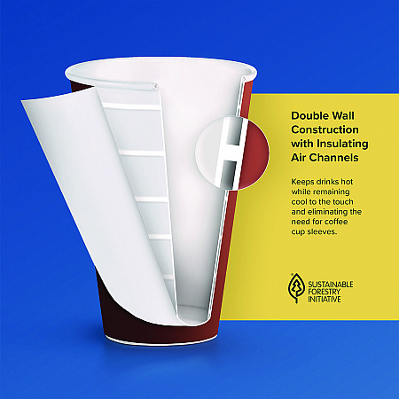 Thermoguard Insulated Paper Hot Cups, 12 oz, Steam Print Design, 600/Carton (DWTG12ST)