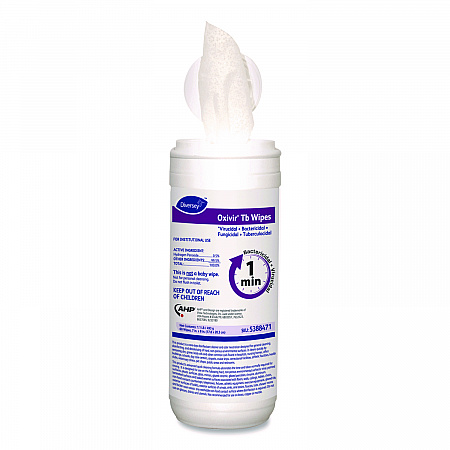 Oxivir TB Disinfectant Wipes, 7 x 6, White, 60/Canister, 12 Canisters/Carton (5388471)