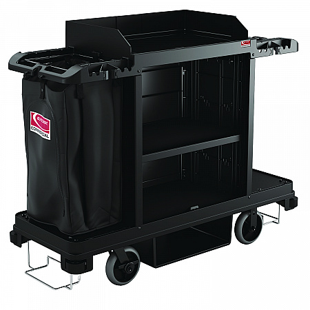 Standard Housekeeping Cart, Plastic, 1 Shelf, 24
