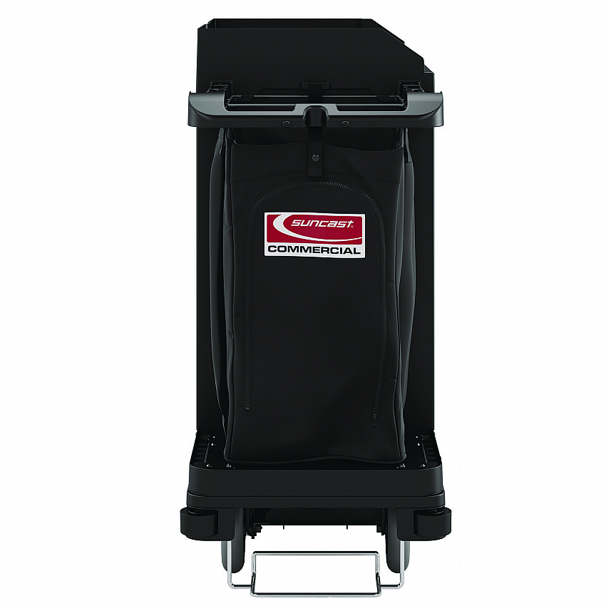 Standard Housekeeping Cart, Plastic, 1 Shelf, 24" x 62.13" x 49.75", Black (HKC1000)