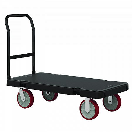 Resin Platform Truck, 1,600 lb Capacity, 24.25 x 52.25 x 41, Black (PDPT2448)