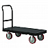 Resin Platform Truck, 1,600 lb Capacity, 24.25 x 52.25 x 41, Black (PDPT2448)