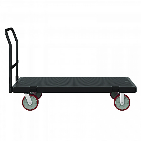 Resin Platform Truck, 1,600 lb Capacity, 30.25 x 64.5 x 41, Black (PDPT3060)