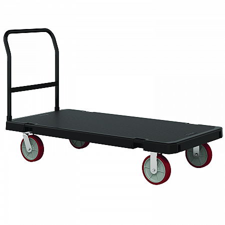 Resin Platform Truck, 1,600 lb Capacity, 30.25 x 64.5 x 41, Black (PDPT3060)