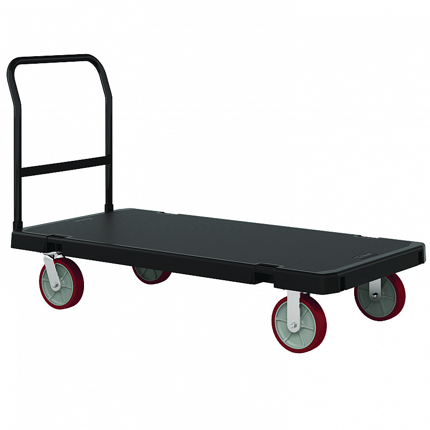 Resin Platform Truck, 1,600 lb Capacity, 30.25 x 64.5 x 41, Black (PDPT3060)