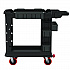 Heavy Duty Plus Utility Cart, Plastic, 2 Shelves, 6 Bins, 500 lb Capacity, 19.5