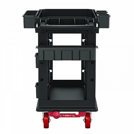 Heavy Duty Plus Utility Cart, Plastic, 2 Shelves, 6 Bins, 500 lb Capacity, 19.5