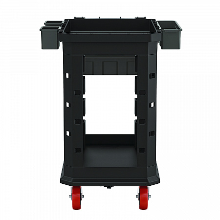 Heavy Duty Plus Utility Cart, Plastic, 2 Shelves, 6 Bins, 500 lb Capacity, 19.5