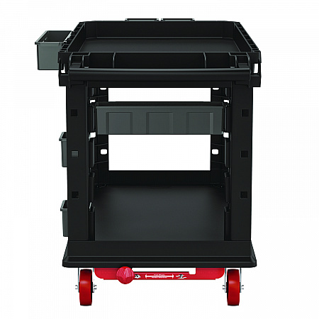 Heavy Duty Plus Utility Cart, Plastic, 2 Shelves, 6 Bins, Capacity, 26.5