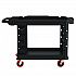 Heavy Duty Plus Utility Cart, Plastic, 2 Shelves, 6 Bins, Capacity, 26.5