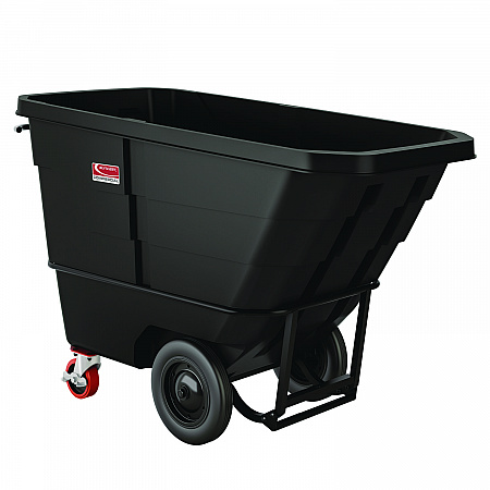 1 cu yd Heavy Duty Tilt Truck, Forkliftable Frame, 2,200 lb Capacity, Black/Red (RMTTHD100)