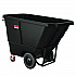 1 cu yd Heavy Duty Tilt Truck, Forkliftable Frame, 2,200 lb Capacity, Black/Red (RMTTHD100)