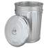 Magnolia Brush Pre-Galvanized Trash Can with Lid, Round, Steel, 20 gal, Gray (20GALLONWLID)