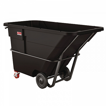 1.5 cu yd Standard Duty Tilt Truck, Forkliftable Frame, 1,300 lb Capacity, Black/Red (RMTTSD150)