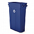 23 Gallon Resin Slim Recycling Trash Can, Plastic, Blue/White (TCNH2030BLR)