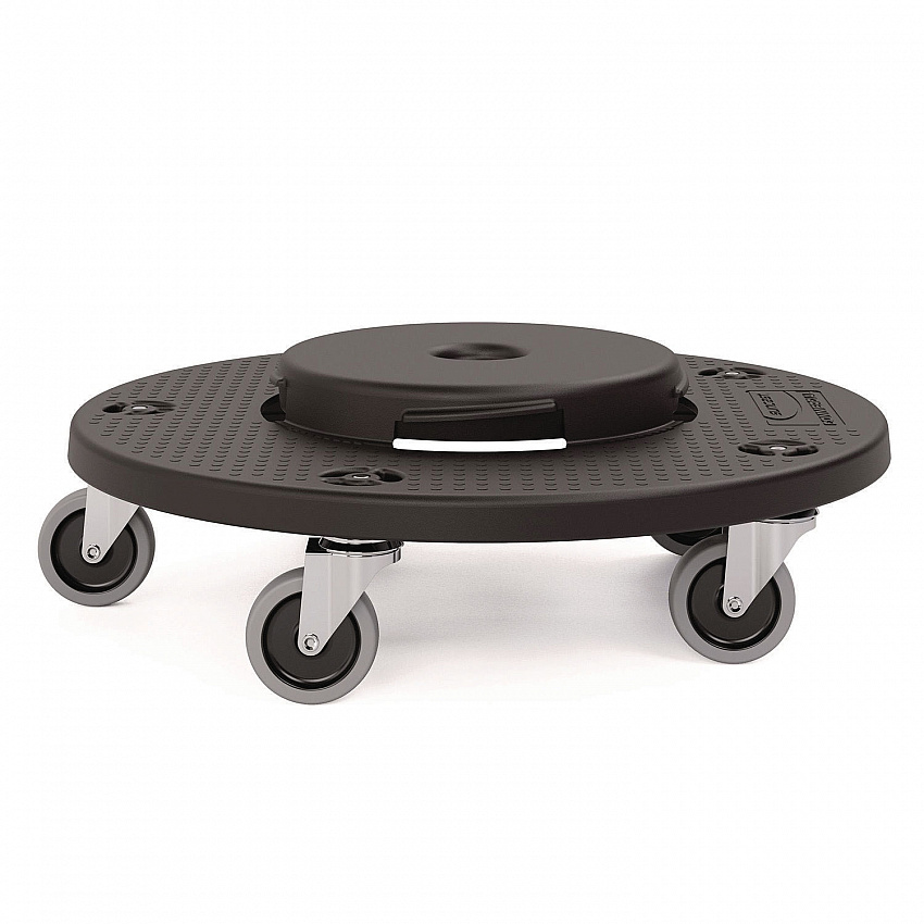 Utility Trash Can Dolly, 350 lb Capacity, 20.75" x 6.5", Black, 2/Pack (TCUDOLLY2A)