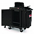 High Security Housekeeping Cart, Plastic, 1 Shelf, 3 Bins, 23.19 x 53.23 x 53.02, Black (CCH255A)